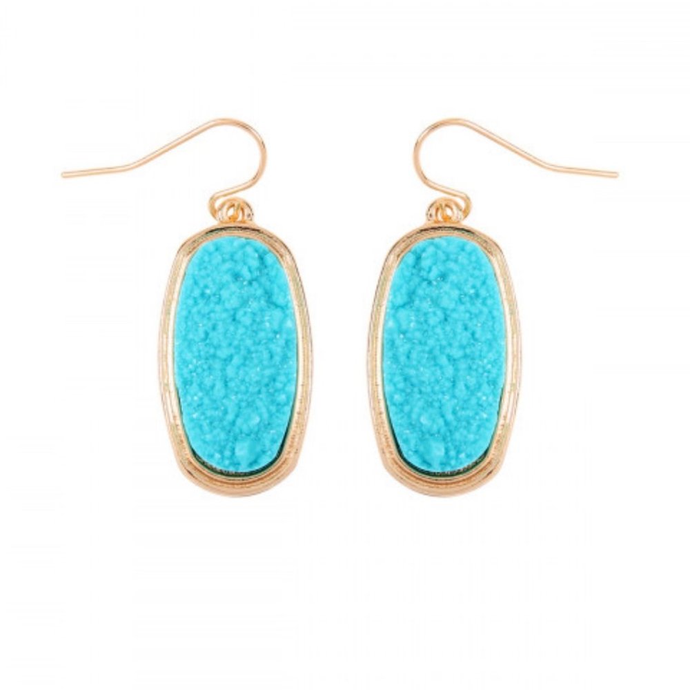Aqua & Gold-tone drop earrings NEW!